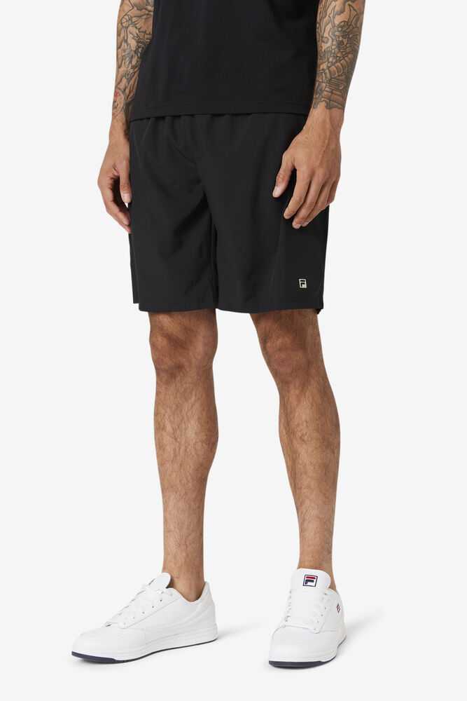 Black Men's FILA Essentials Tennis Shorts | USA-15980