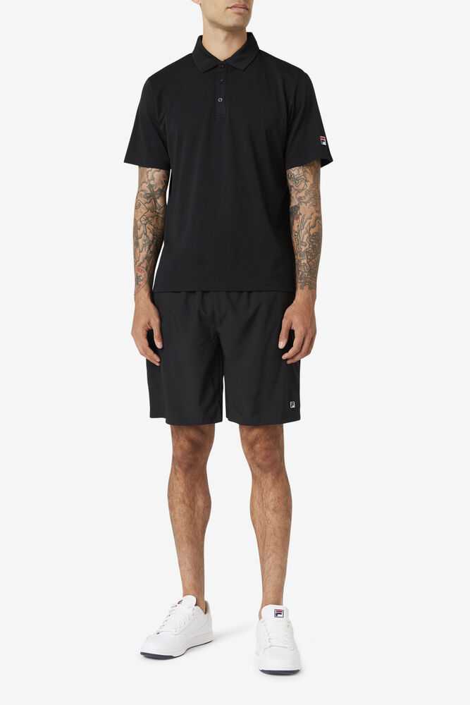 Black Men's FILA Essentials Tennis Shorts | USA-15980