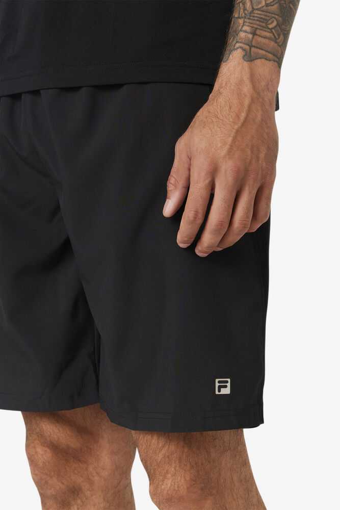 Black Men's FILA Essentials Tennis Shorts | USA-15980