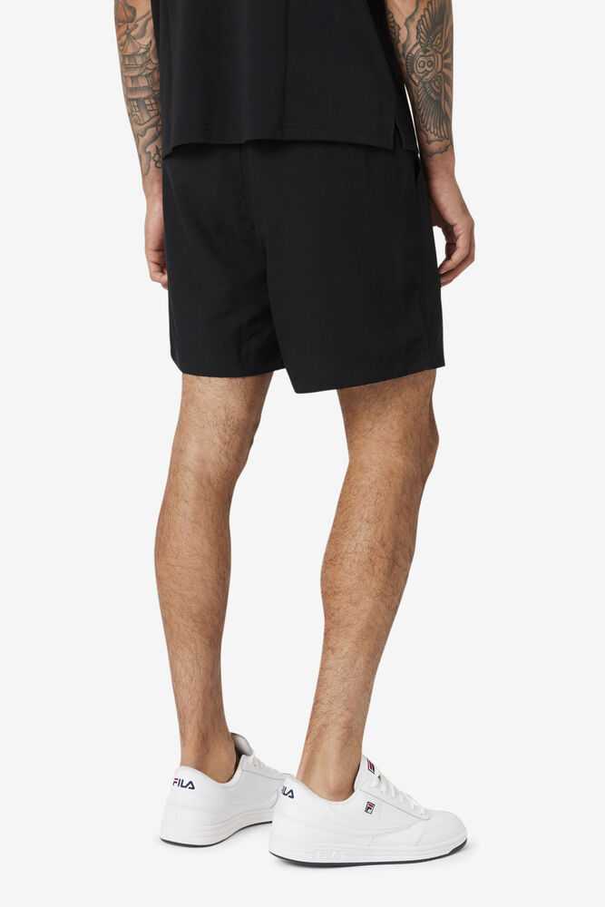 Black Men's FILA Essentials Tennis Shorts | USA-15988