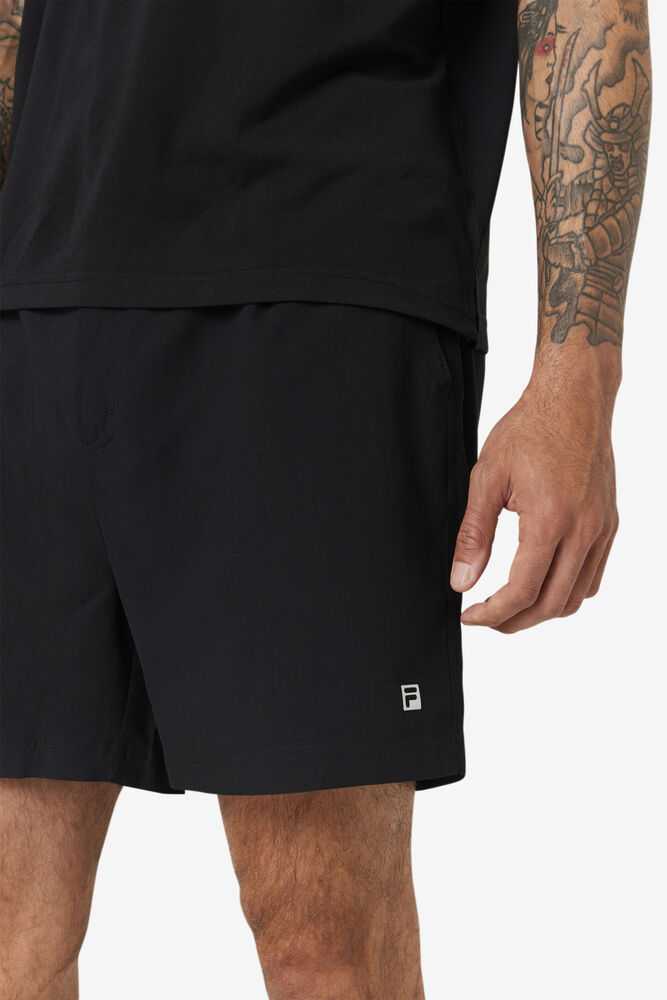 Black Men's FILA Essentials Tennis Shorts | USA-15988