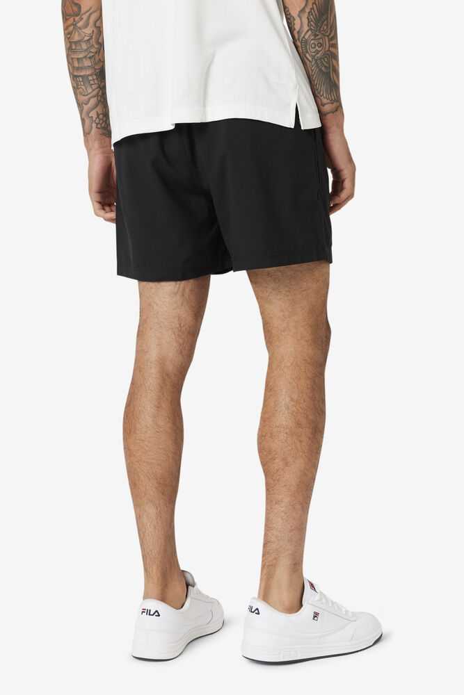 Black Men's FILA Essentials Tennis Shorts | USA-15991