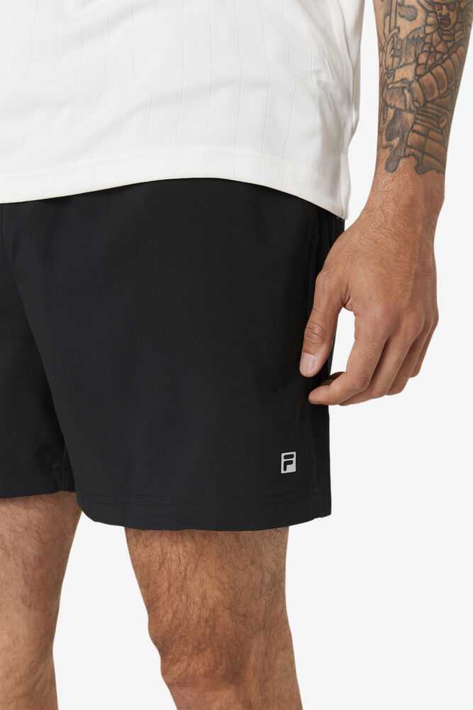 Black Men's FILA Essentials Tennis Shorts | USA-15991