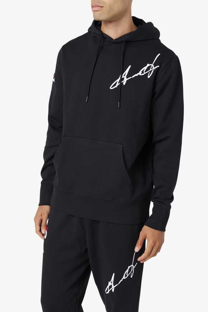 Black Men's FILA Grant Hill Lazarus Hoodie | USA-952840