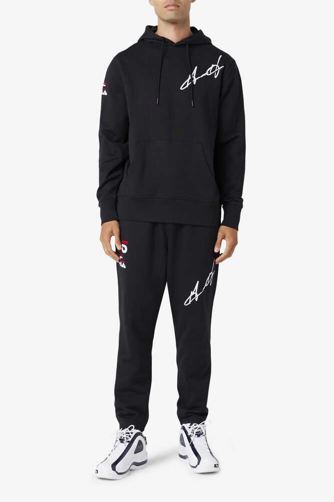 Black Men's FILA Grant Hill Lazarus Hoodie | USA-952840