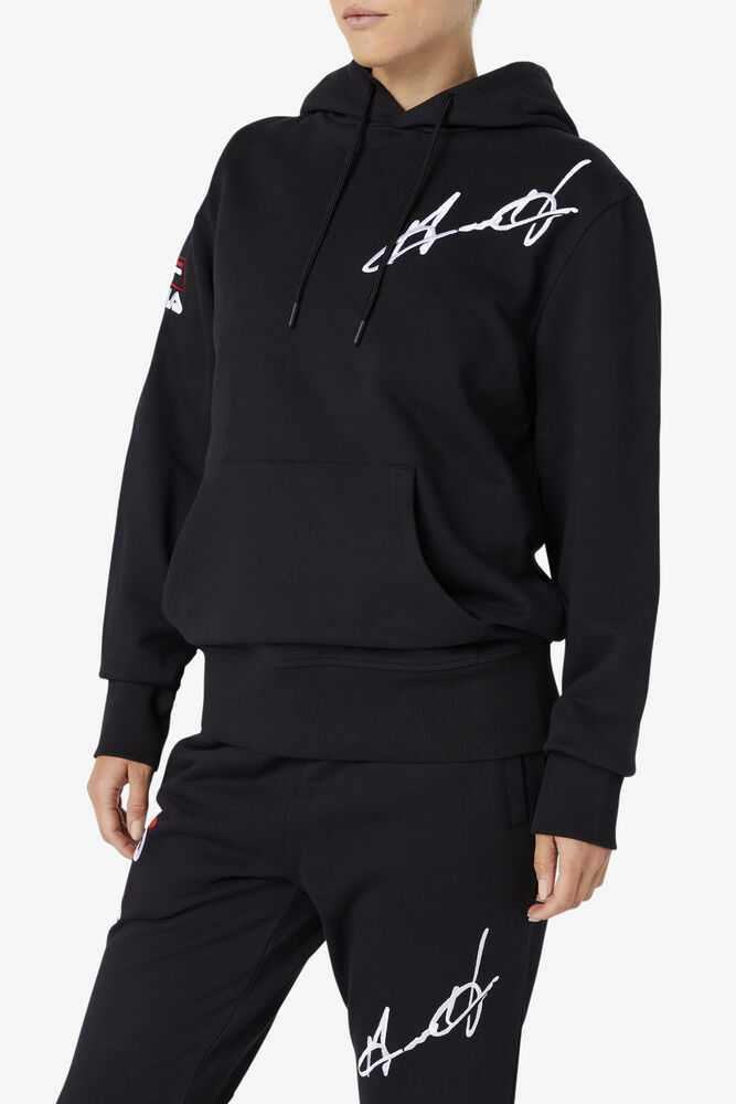 Black Men's FILA Grant Hill Lazarus Hoodie | USA-952840