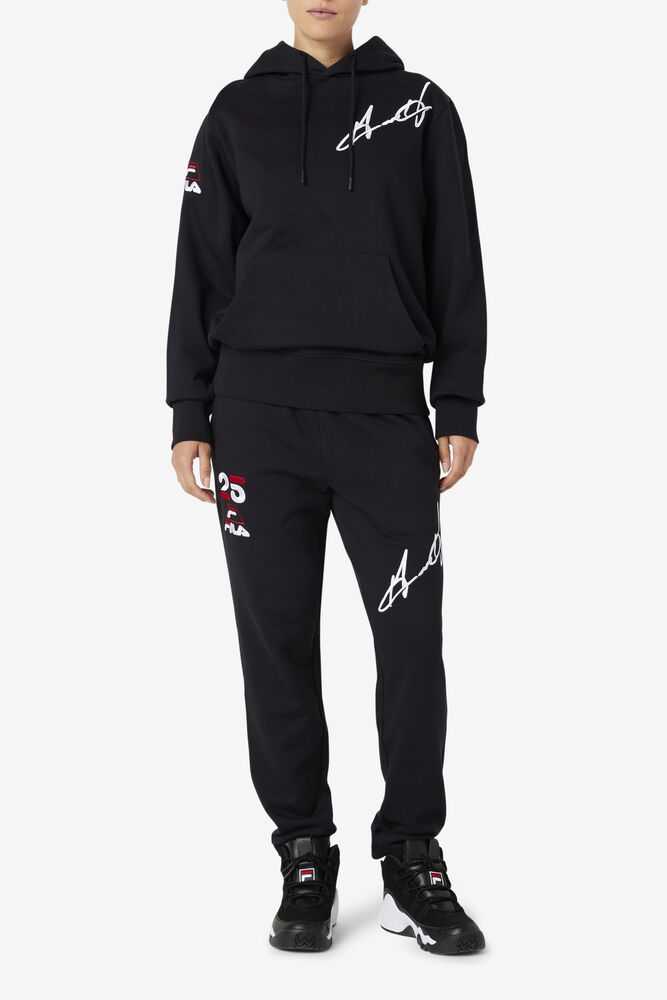 Black Men's FILA Grant Hill Lazarus Hoodie | USA-952840