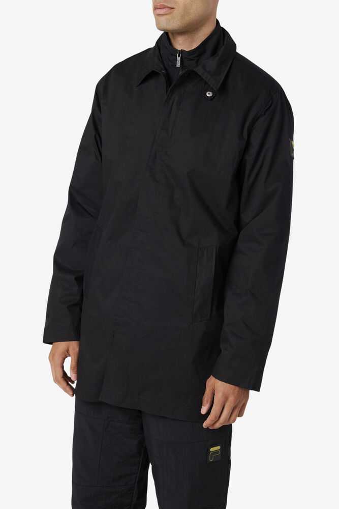 Black Men's FILA Holmes Rain Jackets | USA-638249