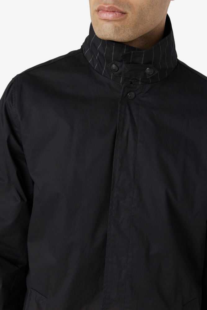 Black Men's FILA Holmes Rain Jackets | USA-638249