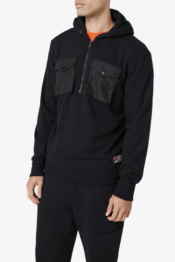 Black Men's FILA Mekong Hoodie | USA-638542