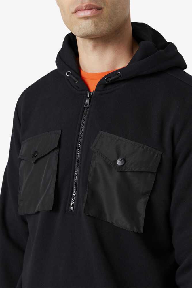 Black Men's FILA Mekong Hoodie | USA-638542