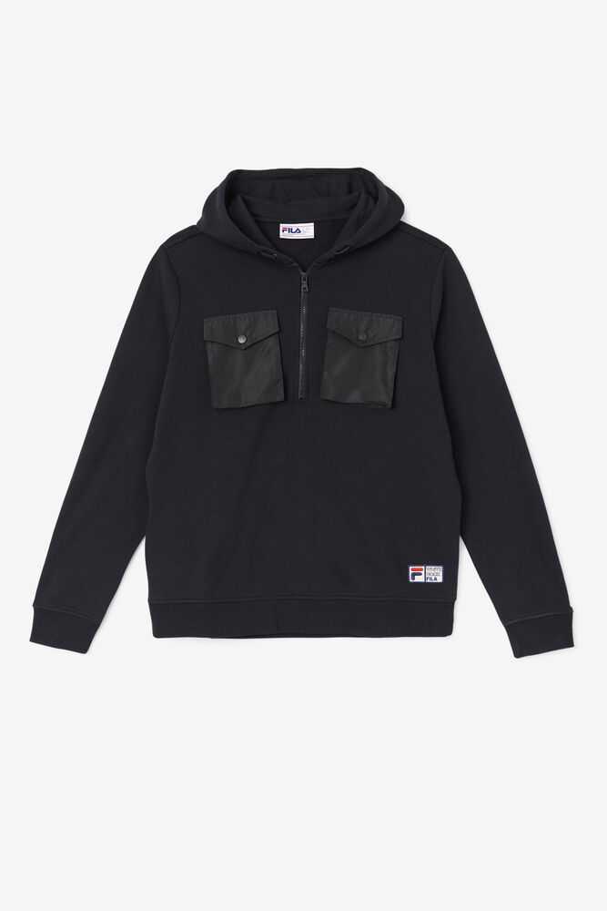 Black Men\'s FILA Mekong Hoodie | USA-638542