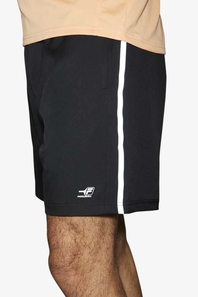 Black Men's FILA Pickleball Shorts | USA-16100