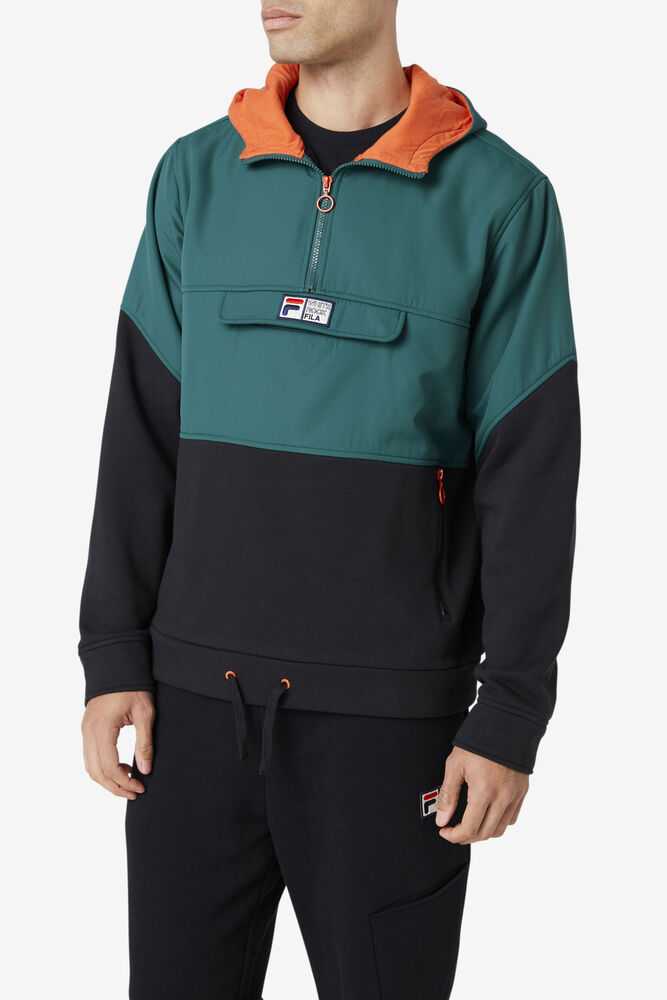 Black Men's FILA Volga Hoodie | USA-307846