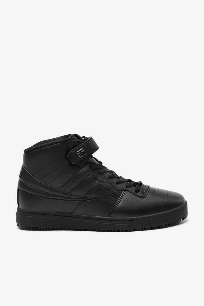 Black Men\'s FILA Vulc 13 Slip Resistant Shoes | USA-15945