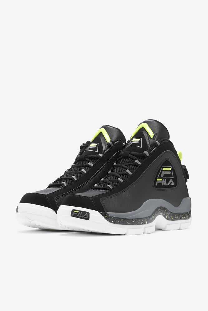 Black Orange Light Green Men's FILA Grant Hill 2 Basketball Shoes | USA-419560