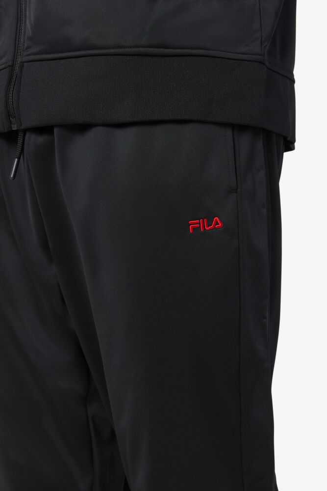 Black Red Men's FILA Albania Track Pants | USA-16194