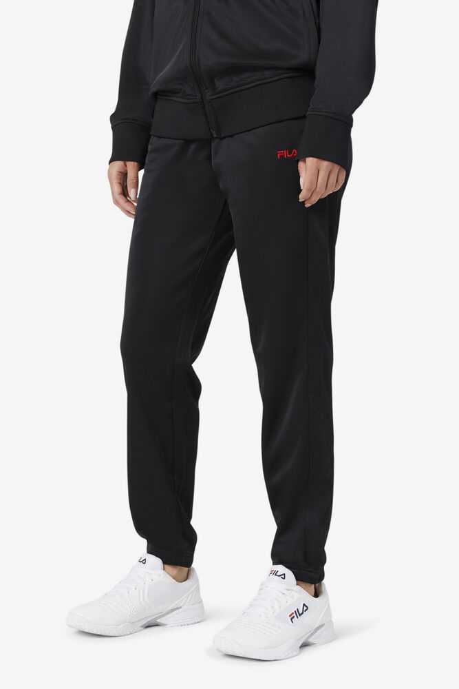 Black Red Men's FILA Albania Track Pants | USA-16194