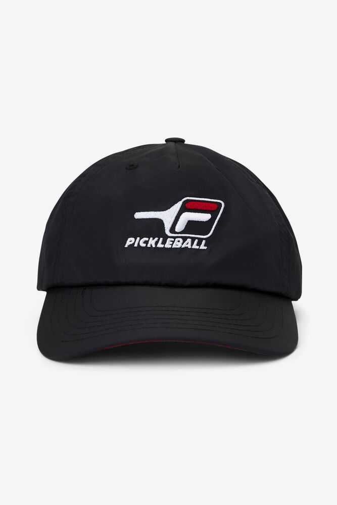 Black Red Men's FILA Pickleball Hats | USA-16073