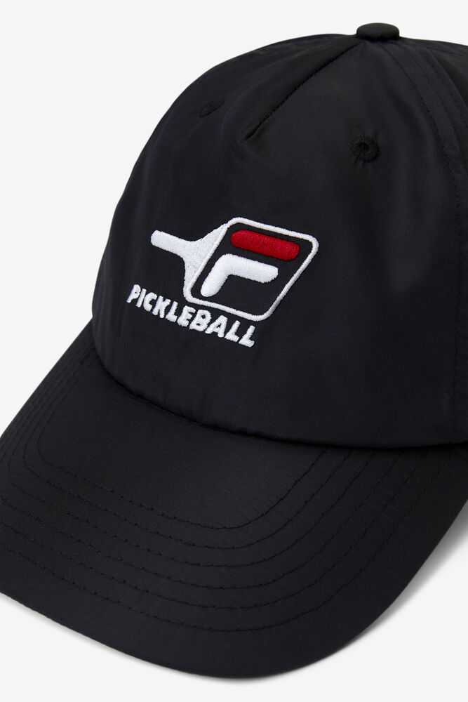 Black Red Men's FILA Pickleball Hats | USA-16073