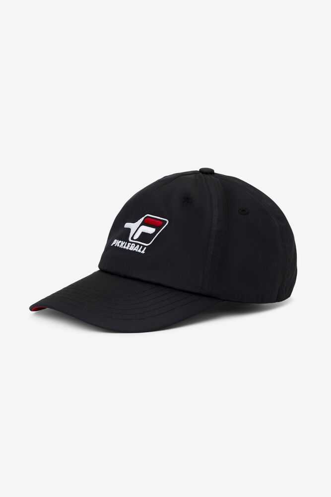 Black Red Men\'s FILA Pickleball Hats | USA-16073