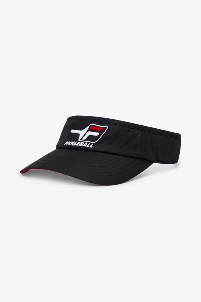 Black Red Men\'s FILA Pickleball Visor | USA-16082