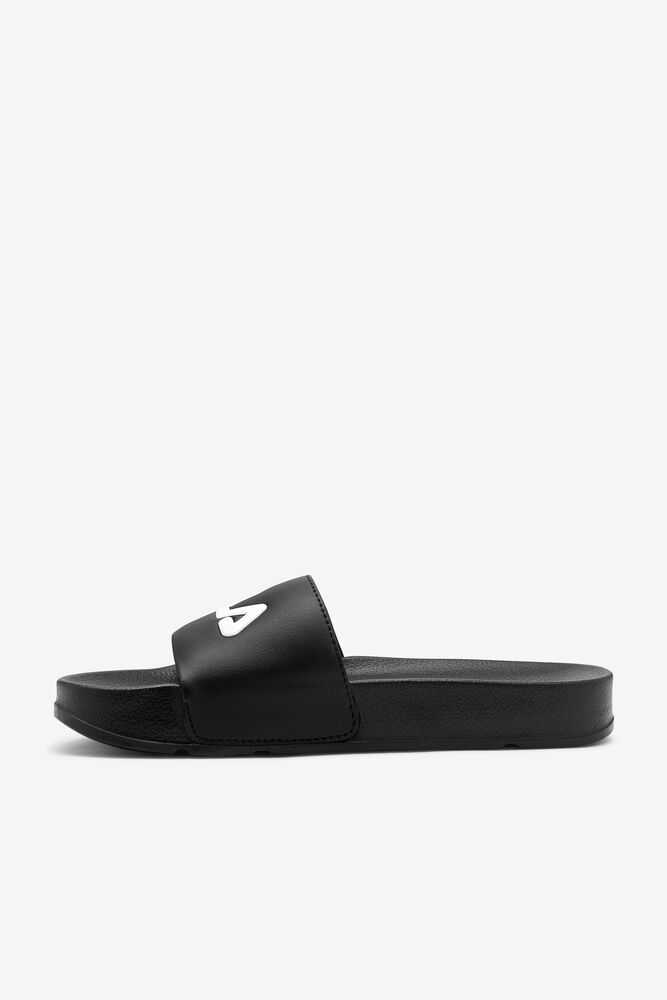 Black Red White Women's FILA Drifter Flip Flops | USA-15097