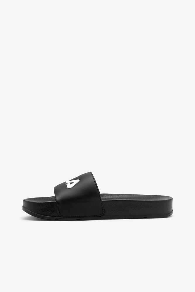 Black Red White Women's FILA Drifter Flip Flops | USA-15760