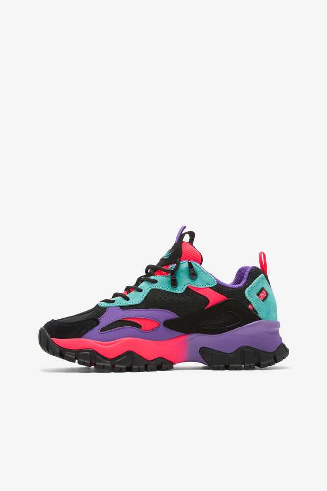 Black Turquoise Pink Women's FILA Ray Tracer Tr 2 Sneakers | USA-15822