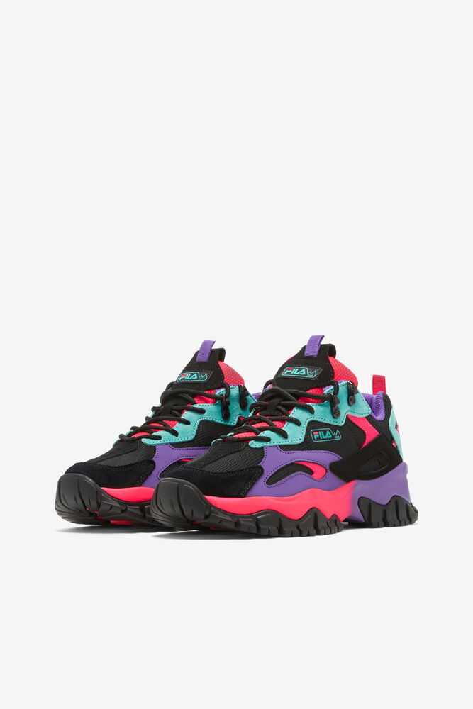 Black Turquoise Pink Women's FILA Ray Tracer Tr 2 Sneakers | USA-15822