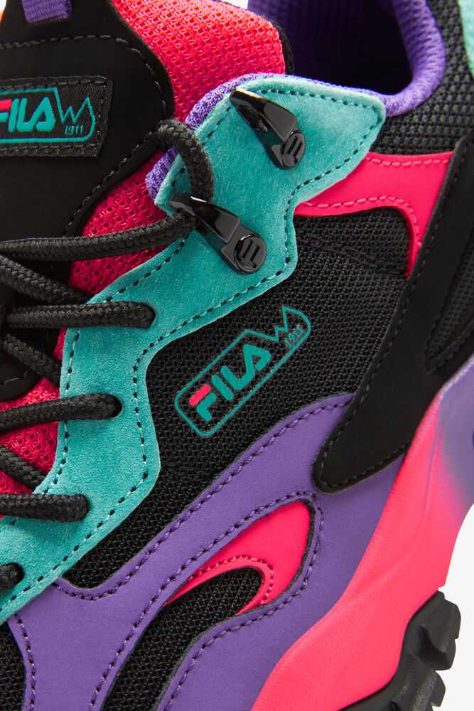 Black Turquoise Pink Women's FILA Ray Tracer Tr 2 Sneakers | USA-15822