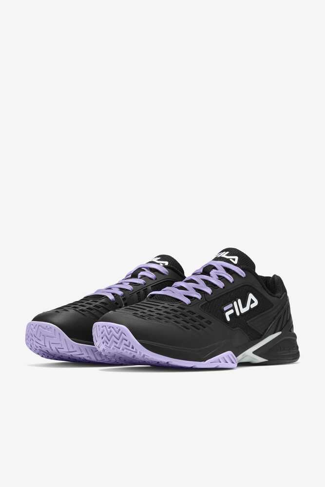 Black White Lavender Men's FILA Axilus 2 Energized Tennis Shoes | USA-15967