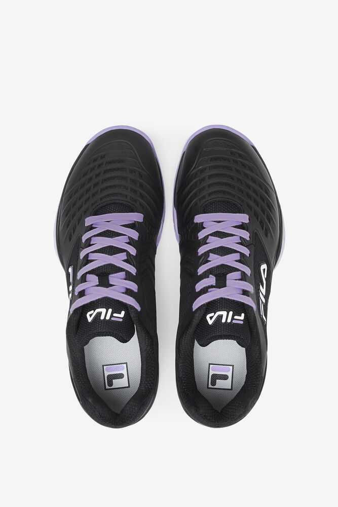 Black White Lavender Men's FILA Axilus 2 Energized Tennis Shoes | USA-15967