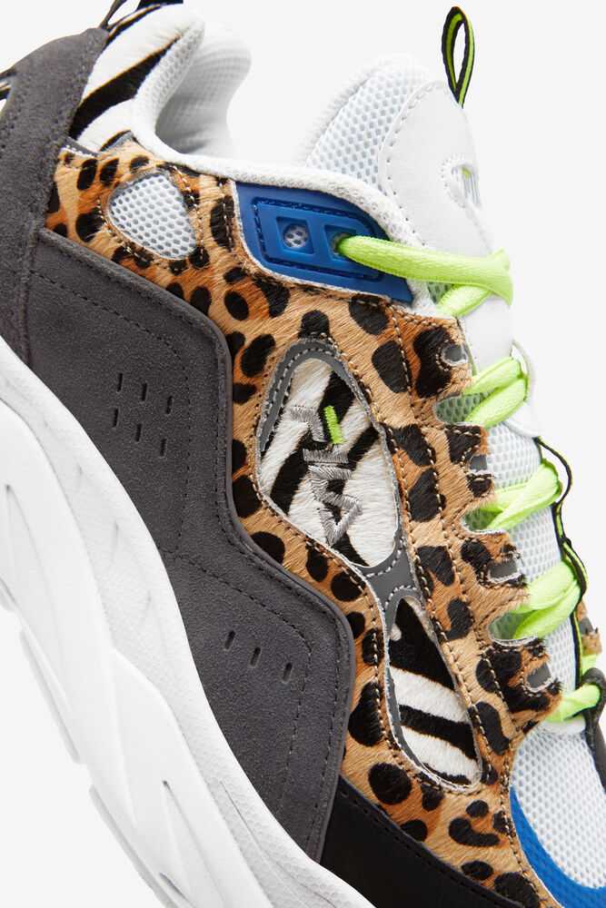 Black White Leopard Women's FILA Trigate Animal Sneakers | USA-15780