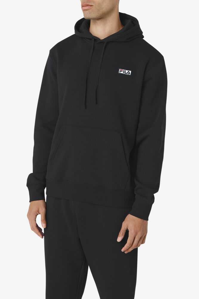 Black White Men's FILA Algot Hoodie | USA-172968