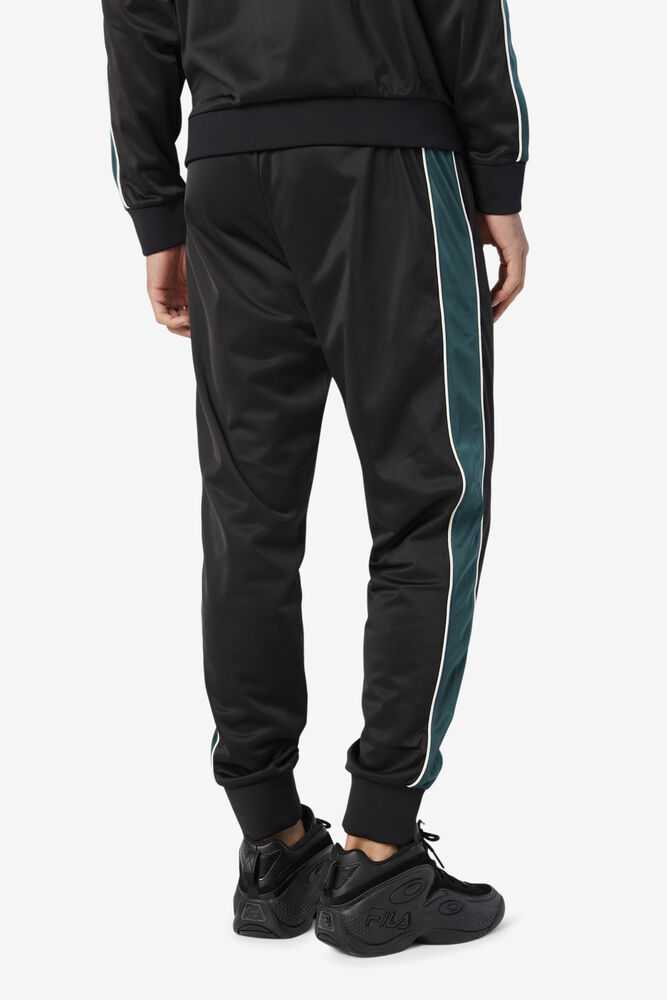 Black White Men's FILA Elijah Track Pants | USA-186297