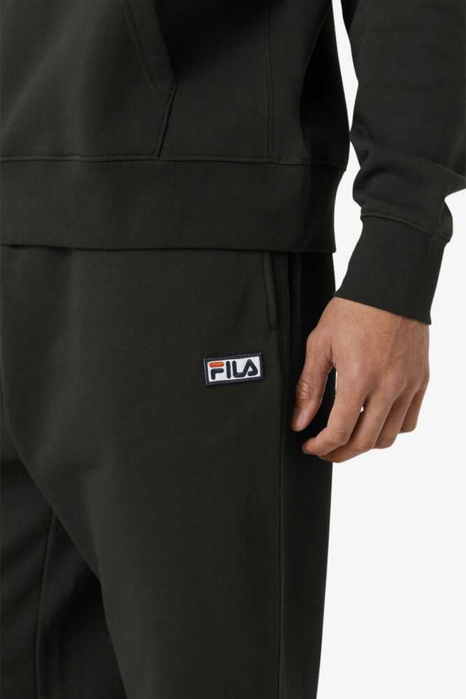 Black White Men's FILA Garin Fleece Sweatpants | USA-520974