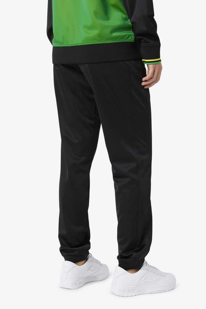 Black White Men's FILA Jamaica Track Pants | USA-790453