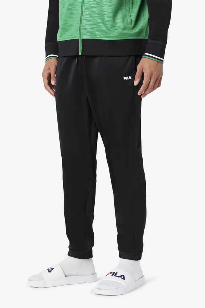 Black White Men's FILA Nigeria Track Pants | USA-16193