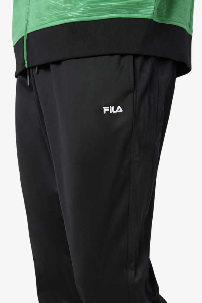 Black White Men's FILA Nigeria Track Pants | USA-16193