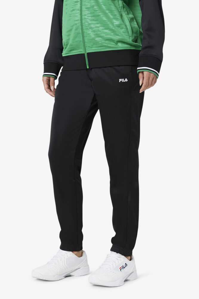 Black White Men's FILA Nigeria Track Pants | USA-16193