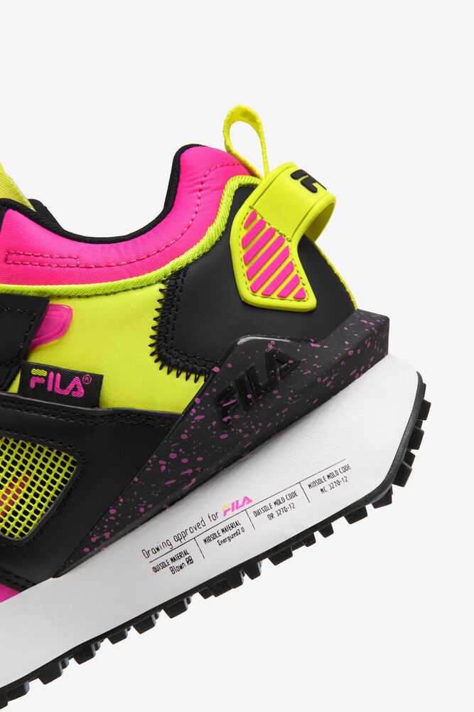 Black White Pink Women's FILA Spectra Trainers | USA-15877