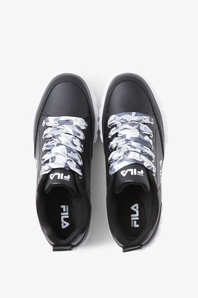 Black White Women's FILA Sandblast Sneakers | USA-15855