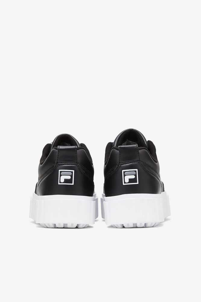 Black White Women's FILA Sandblast Sneakers | USA-15855