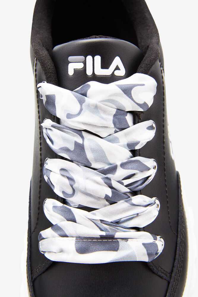 Black White Women's FILA Sandblast Sneakers | USA-15855