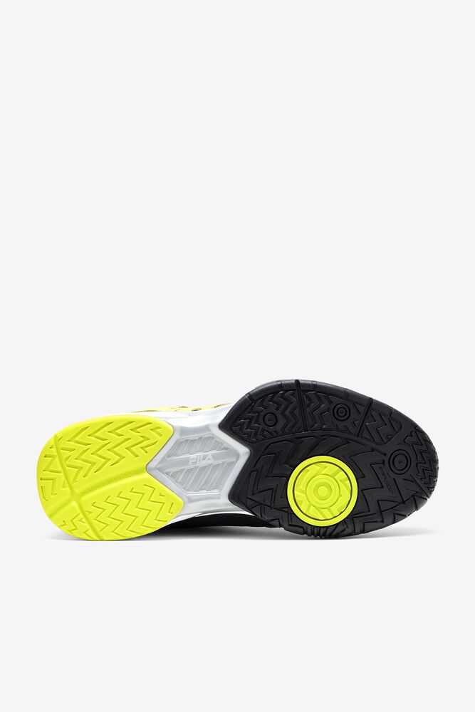 Black White Yellow Men's FILA Volley Zone Pickleball Shoes | USA-16111