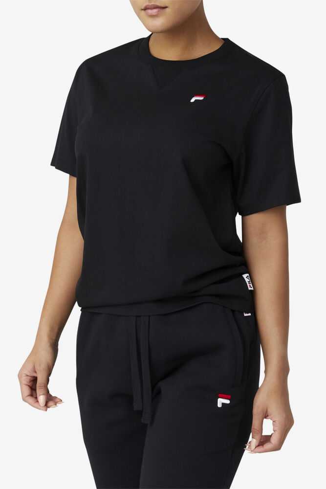 Black Women's FILA Derion T-shirts | USA-15732