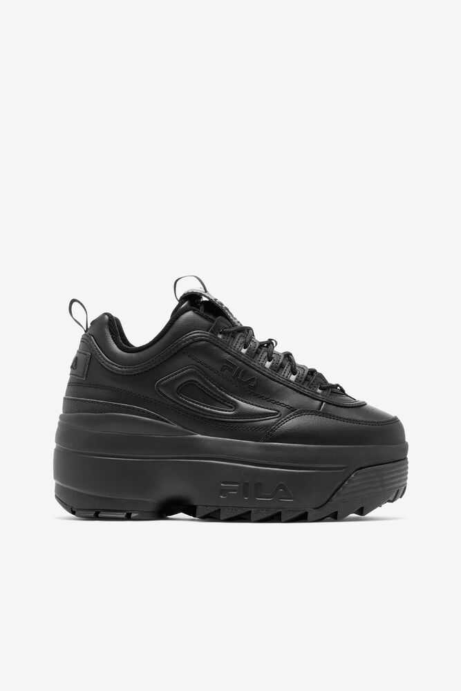 Black Women\'s FILA Disruptor 2 Wedge Sneakers | USA-15898