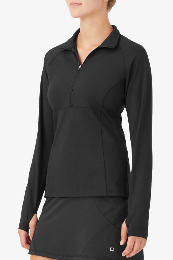 Black Women's FILA Essentials Tennis Jackets | USA-15161