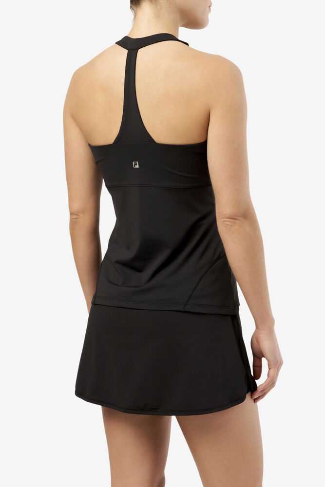 Black Women's FILA Essentials Tennis Tank Top | USA-15253